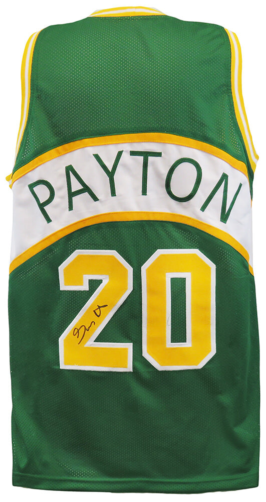 Gary Payton Signed Green Throwback Custom Basketball Jersey - PAYJRY201 - Gary Payton Signed Green Throwback Custom Basketball Jersey product image