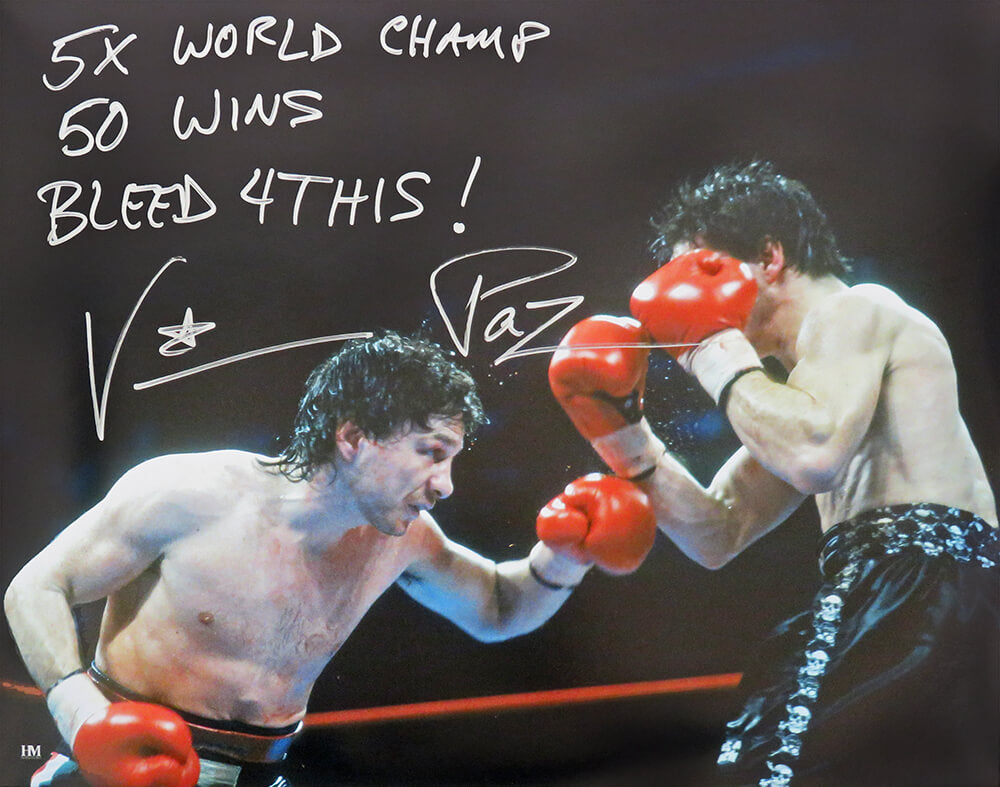 Vinny 'Paz' Pazienza Signed Boxing Punching 16x20 Photo w/3-Inscriptions - PAZ16P502 - Vinny 'Paz' Pazienza Signed Boxing Punching 16x20 Photo w/3-Inscriptions product image