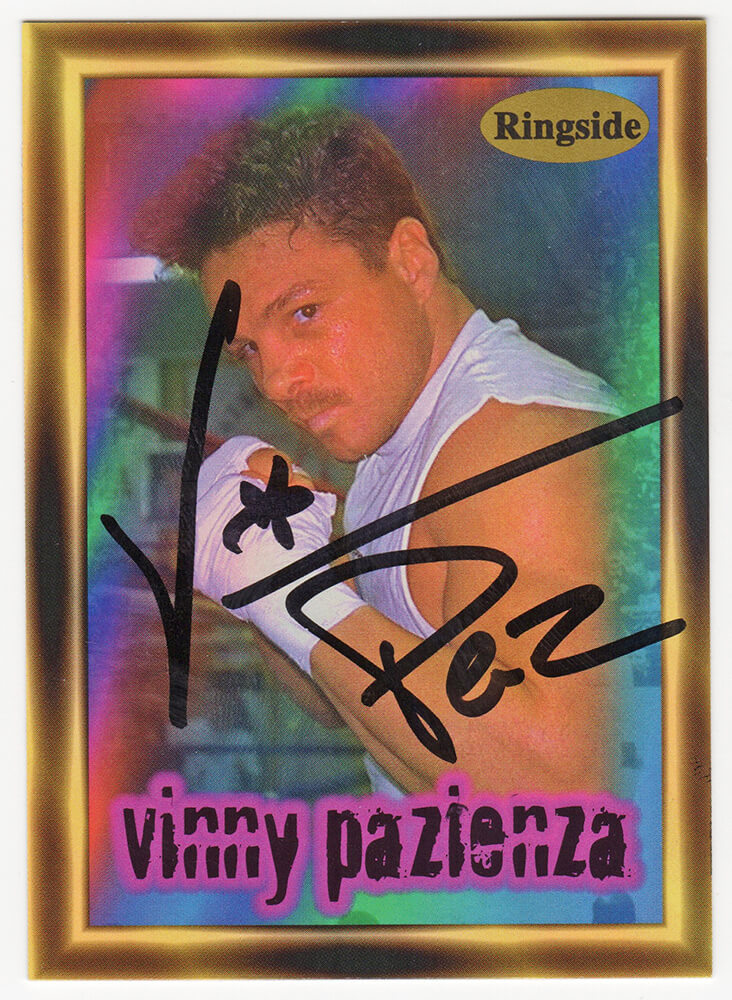 Vinny 'Paz' Pazienza Signed 1996 Ringside Boxing Trading Card #24 - PAZCAR503 - Vinny 'Paz' Pazienza Signed 1996 Ringside Boxing Trading Card #24 product image
