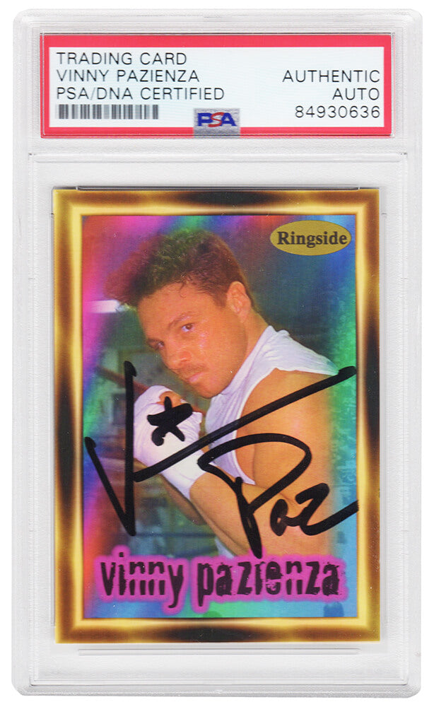 Vinny 'Paz' Pazienza Signed 1996 Ringside Boxing Trading Card #24 - (PSA Encapsulated) - PAZCAR504 - Vinny 'Paz' Pazienza Signed 1996 Ringside Boxing Trading Card #24 - (PSA Encapsulated) product image