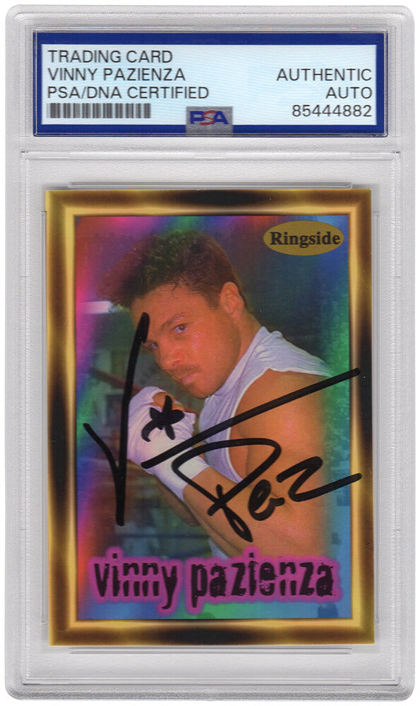 Vinny 'Paz' Pazienza Signed 1996 Ringside Boxing Card #24 - (PSA Encapsulated) - PAZCAR506 - Vinny 'Paz' Pazienza Signed 1996 Ringside Boxing Card #24 - (PSA Encapsulated) product image