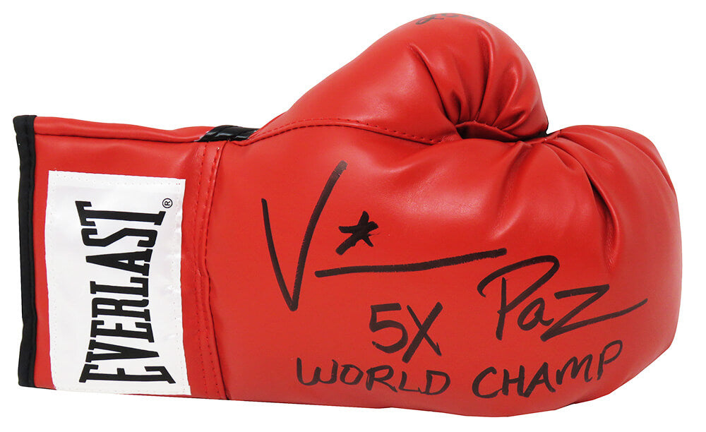 Vinny 'Paz' Pazienza Signed Everlast Red Boxing Glove w/5x World Champ - PAZGLV502 - Vinny 'Paz' Pazienza Signed Everlast Red Boxing Glove w/5x World Champ product image