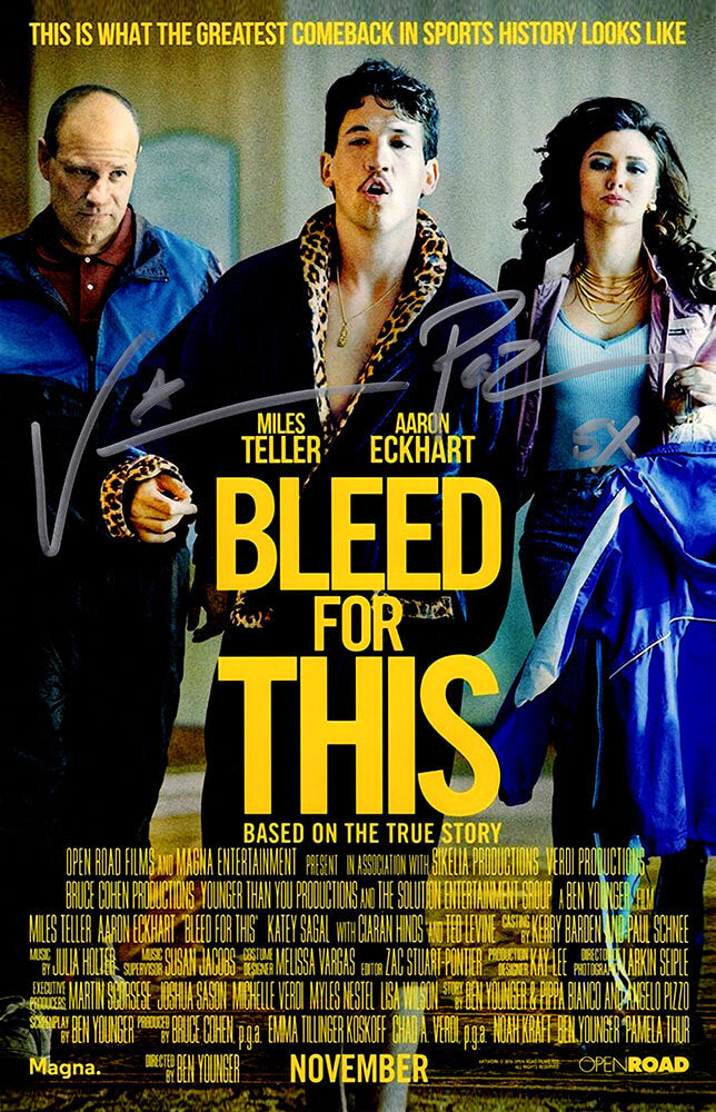Vinny 'Paz' Pazienza Signed Bleed For This 11x17 Movie Poster w/5x - PAZPST500 - Vinny 'Paz' Pazienza Signed Bleed For This 11x17 Movie Poster w/5x product image