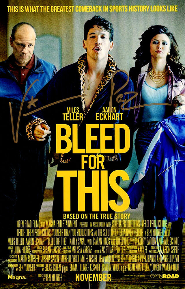 Vinny 'Paz' Pazienza Signed Bleed For This 11x17 Movie Poster - PAZPST501 - Vinny 'Paz' Pazienza Signed Bleed For This 11x17 Movie Poster product image