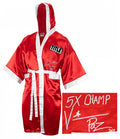 Vinny 'Paz' Pazienza Signed Title Red Boxing Robe w/5x Champ - PAZROB500 - Vinny 'Paz' Pazienza Signed Title Red Boxing Robe w/5x Champ product image