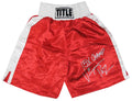 Vinny 'Paz' Pazienza Signed Title Red With White Trim Boxing Trunks w/5x Champ - PAZTRU500 - Vinny 'Paz' Pazienza Signed Title Red With White Trim Boxing Trunks w/5x Champ product image