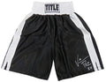 Vinny 'Paz' Pazienza Signed Title Black With White Trim Boxing Trunks w/5x - PAZTRU501 - Vinny 'Paz' Pazienza Signed Title Black With White Trim Boxing Trunks w/5x product image