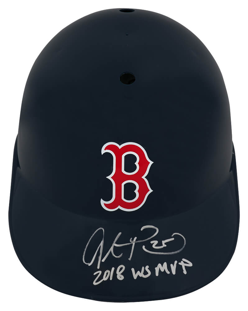 Steve Pearce Signed Boston Red Sox Souvenir Replica Baseball Batting Helmet w/2018 WS MVP - PEABTH100 - Steve Pearce Signed Boston Red Sox Souvenir Replica Baseball Batting Helmet w/2018 WS MVP product image