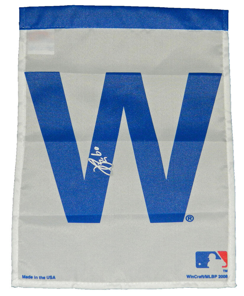 Felix Pena Signed Chicago Cubs 11x15 White W Garden Flag - PENFLG100 - Felix Pena Signed Chicago Cubs 11x15 White W Garden Flag product image