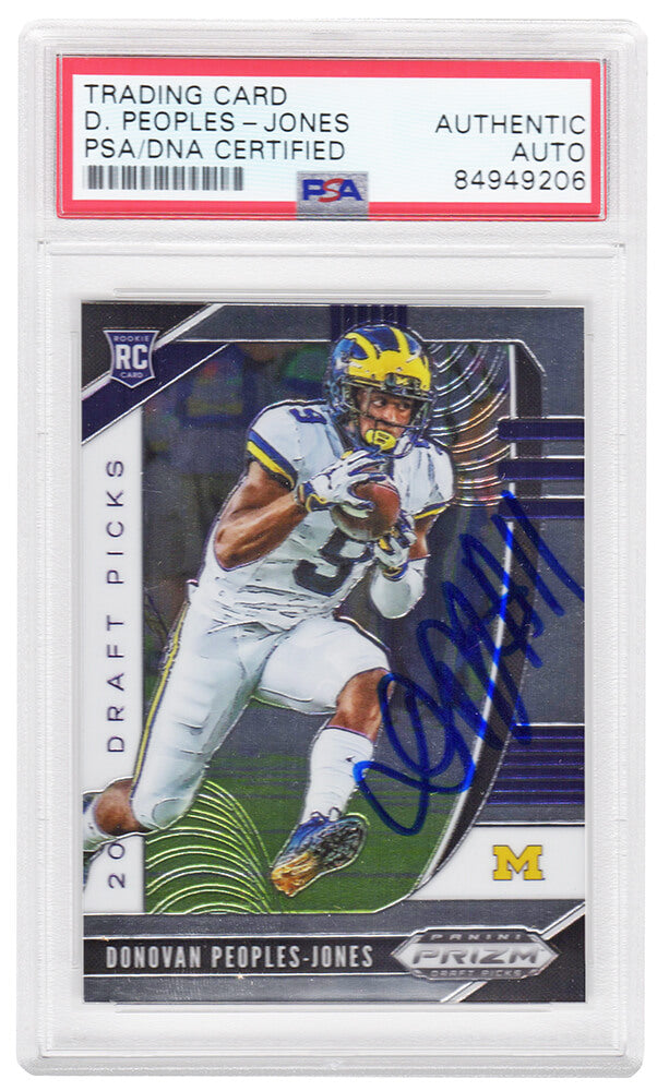Donovan Peoples-Jones Signed Michigan Wolverines 2020 Panini Prizm Draft Picks Rookie Football Card #136 - (PSA Encapsulated) - PEOCAR301 - Donovan Peoples-Jones Signed Michigan Wolverines 2020 Panini Prizm Draft Picks Rookie Football Card #136 - (PSA Encapsulated) product image
