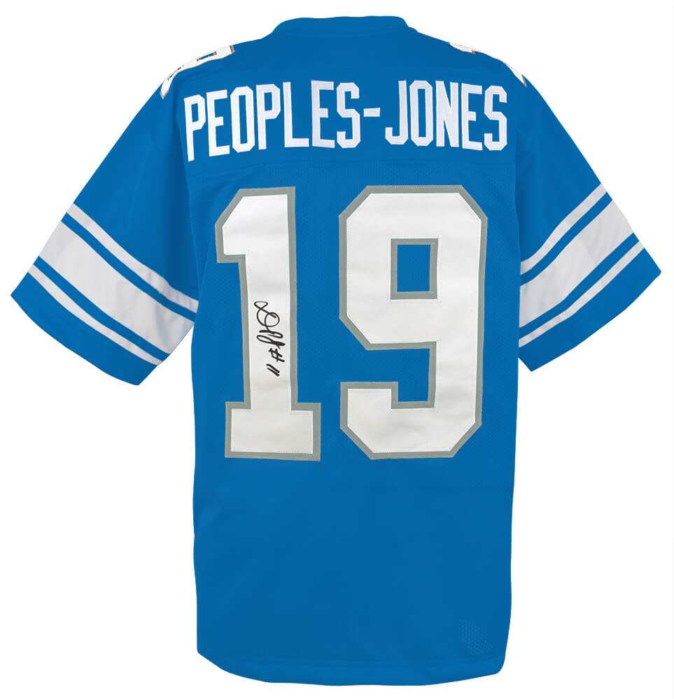 Donovan Peoples-Jones Signed Blue Custom Football Jersey - PEOJRY302 - Donovan Peoples-Jones Signed Blue Custom Football Jersey product image