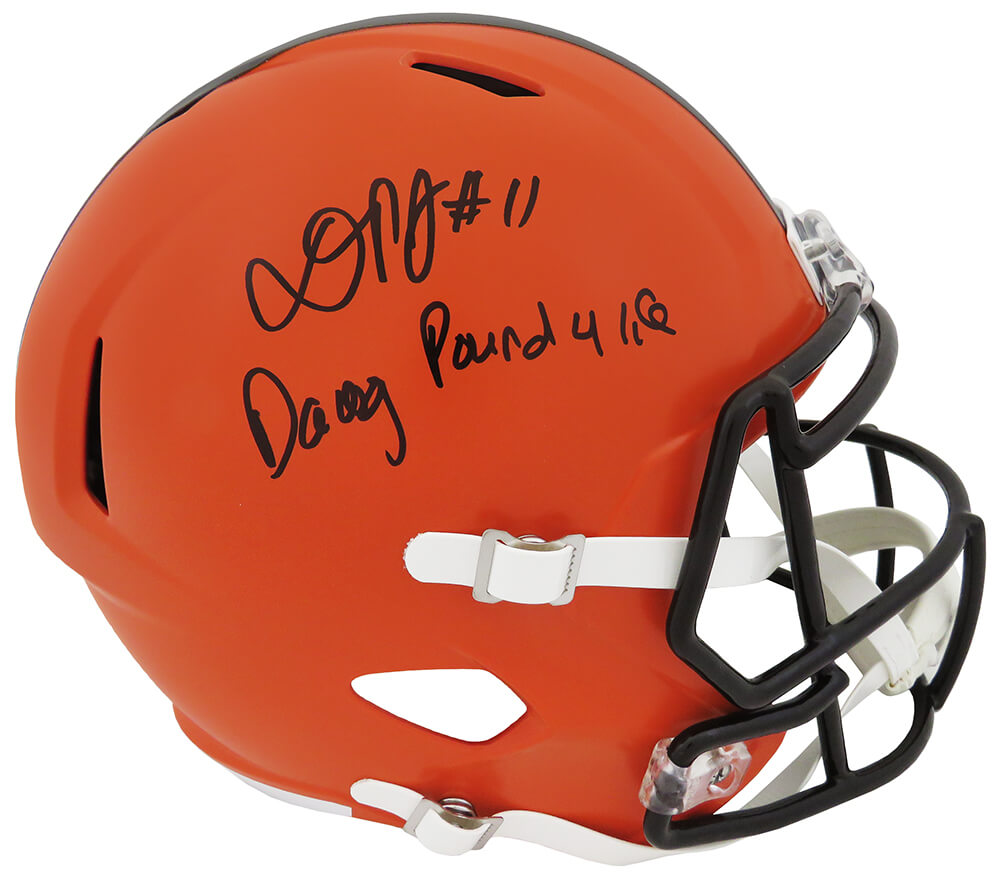 Donovan Peoples-Jones Signed Cleveland Browns Riddell Full Size Speed Replica Helmet w/Dawg Pound 4 Life - PEOREP301 - Donovan Peoples-Jones Signed Cleveland Browns Riddell Full Size Speed Replica Helmet w/Dawg Pound 4 Life product image