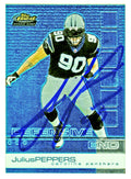 Julius Peppers Signed Carolina Panthers 2002 Topps Finest Football Rookie Card #77 - PEPCAR305 - Julius Peppers Signed Carolina Panthers 2002 Topps Finest Football Rookie Card #77 product image