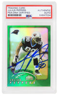 Julius Peppers Signed Carolina Panthers 2002 Topps Chrome Green Refractor Football Rookie Card #214 (PSA Encapsulated) - PEPCAR310 - Julius Peppers Signed Carolina Panthers 2002 Topps Chrome Green Refractor Football Rookie Card #214 (PSA Encapsulated) product image