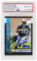 Julius Peppers Signed Carolina Panthers 2002 Bowman Football Rookie Card #144 (PSA Encapsulated - Auto Grade 10) - PEPCAR314 - Julius Peppers Signed Carolina Panthers 2002 Bowman Football Rookie Card #144 (PSA Encapsulated - Auto Grade 10) product image