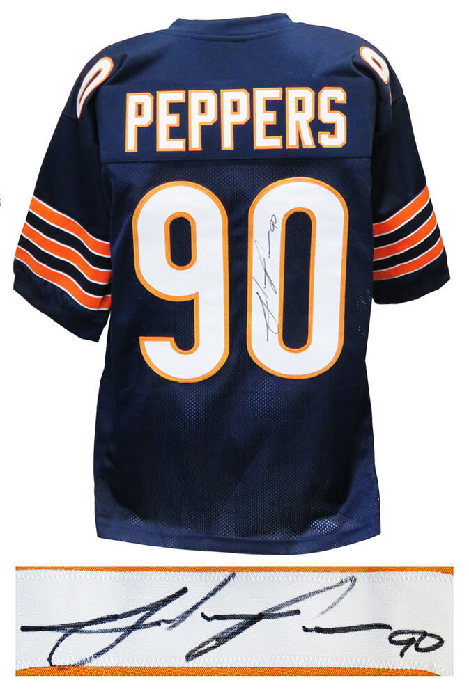 Julius Peppers Signed Navy Custom Football Jersey - PEPJRY301 - Julius Peppers Signed Navy Custom Football Jersey product image