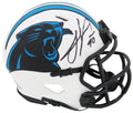 Julius Peppers Signed Carolina Panthers Lunar Eclipse White Matte Riddell Speed Mini Helmet - PEPMIN306 - Julius Peppers Signed Carolina Panthers Lunar Eclipse White Matte Riddell Speed Mini Helmet product image