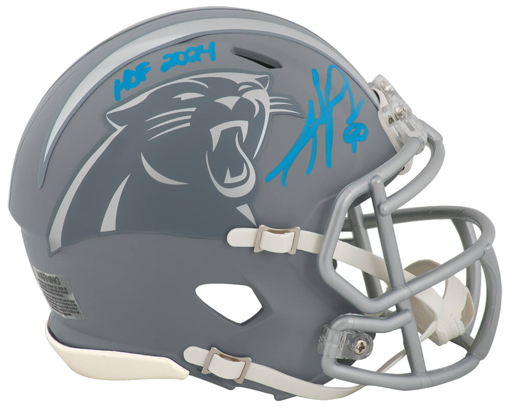 Julius Peppers Signed Carolina Panthers SLATE Riddell Speed Mini Helmet w/HOF 2024 - PEPMIN314 - Julius Peppers Signed Carolina Panthers SLATE Riddell Speed Mini Helmet w/HOF 2024 product image