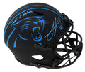 Julius Peppers Signed Carolina Panthers Eclipse Black Matte Riddell Full Size Speed Replica Helmet w/Freak of Nature - PEPREP302 - Julius Peppers Signed Carolina Panthers Eclipse Black Matte Riddell Full Size Speed Replica Helmet w/Freak of Nature product image