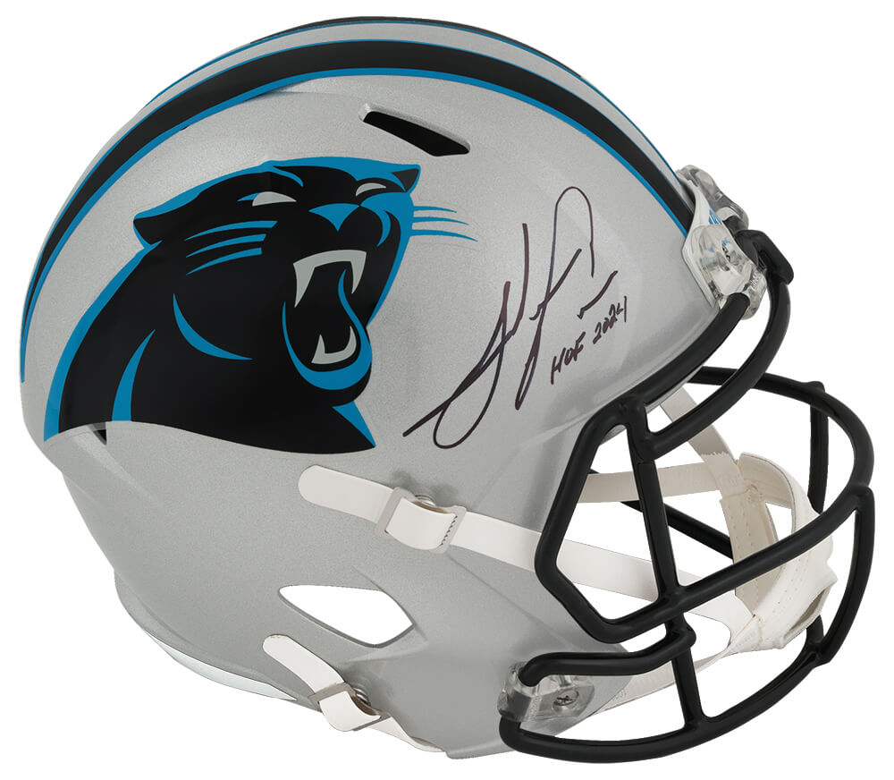 Julius Peppers Signed Carolina Panthers Riddell Full Size Speed Replica Helmet w/HOF 2024 - PEPREP312 - Julius Peppers Signed Carolina Panthers Riddell Full Size Speed Replica Helmet w/HOF 2024 product image