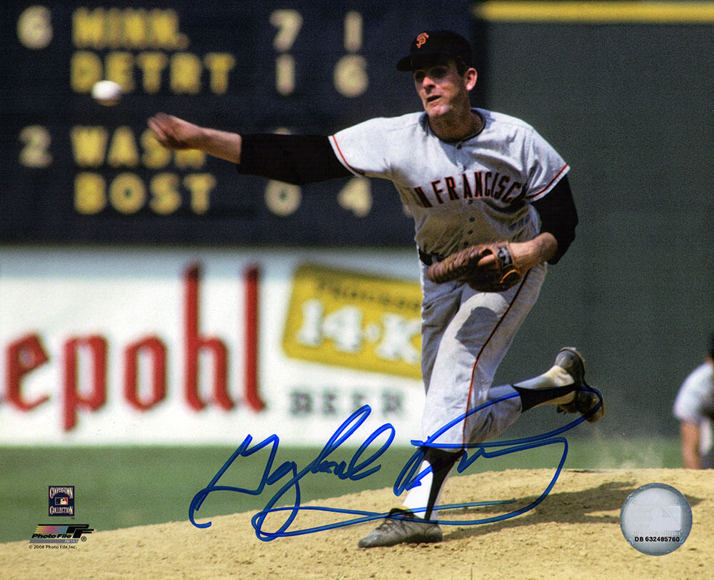 Gaylord Perry Signed San Francisco Giants Grey Jersey Pitching 8x10 Photo - PER08P108TW - Gaylord Perry Signed San Francisco Giants Grey Jersey Pitching 8x10 Photo product image