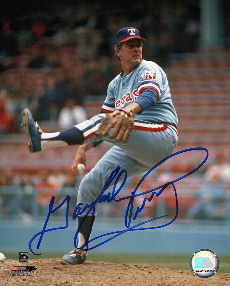 Gaylord Perry Signed Texas Rangers Pitching 8x10 Photo - PER08P140TW - Gaylord Perry Signed Texas Rangers Pitching 8x10 Photo product image