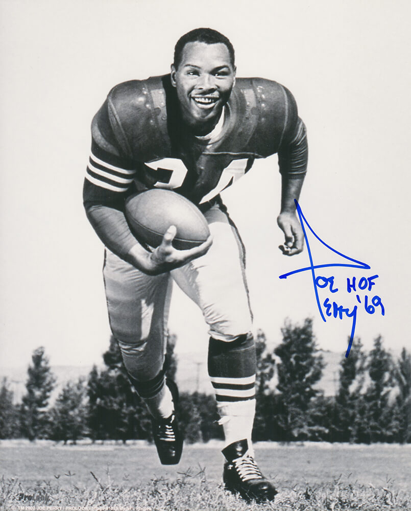 Joe Perry Signed San Francisco 49ers B&W Pose 8x10 Photo w/HOF'69 - PER08P330 - Joe Perry Signed San Francisco 49ers B&W Pose 8x10 Photo w/HOF'69 product image