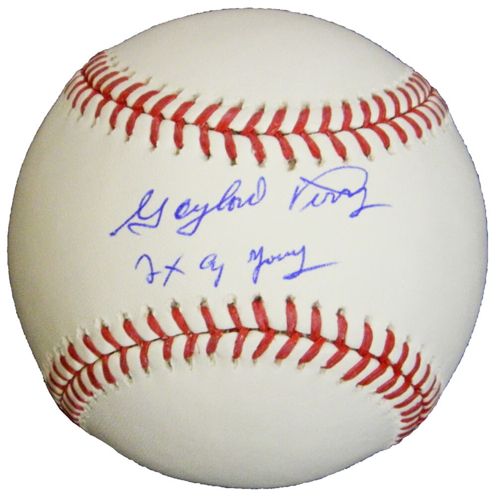 Gaylord Perry Signed Rawlings Official MLB Baseball w/2x Cy Young - PERBSB101 - Gaylord Perry Signed Rawlings Official MLB Baseball w/2x Cy Young product image