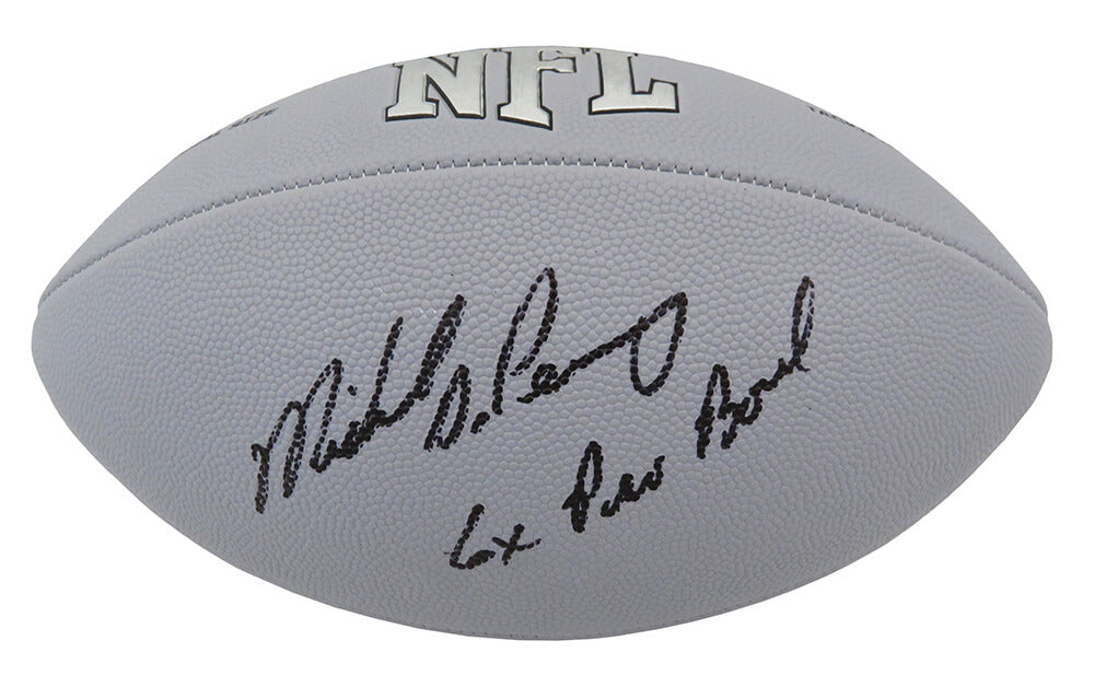 Michael Dean Perry Signed Wilson MVP Silver Full Size Football w/6x Pro Bowl - PERFTB322 - Michael Dean Perry Signed Wilson MVP Silver Full Size Football w/6x Pro Bowl product image