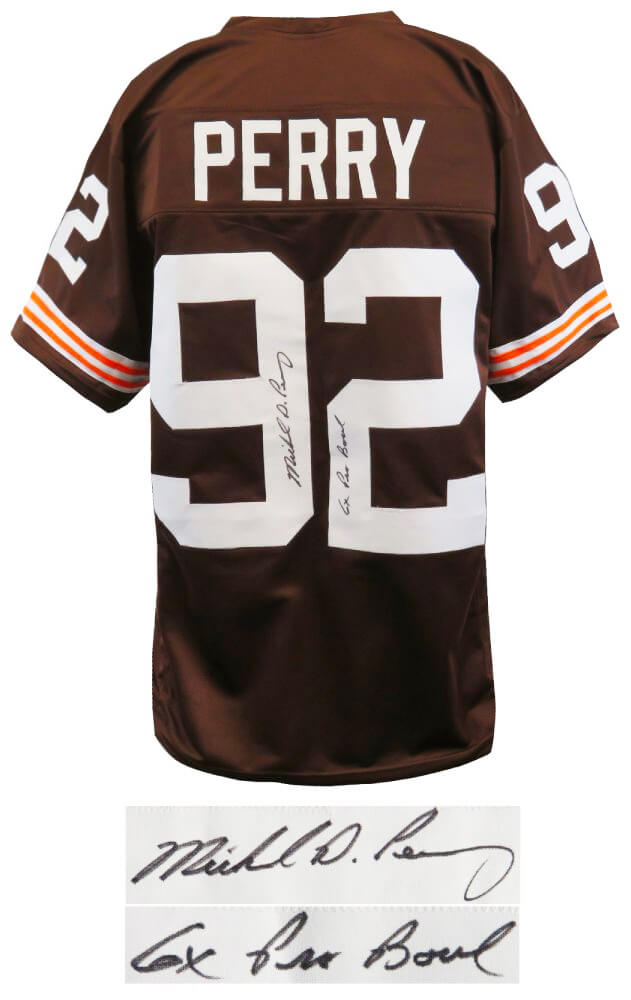 Michael Dean Perry Signed Brown Custom Football Jersey w/6x Pro Bowl - PERJRY310 - Michael Dean Perry Signed Brown Custom Football Jersey w/6x Pro Bowl product image