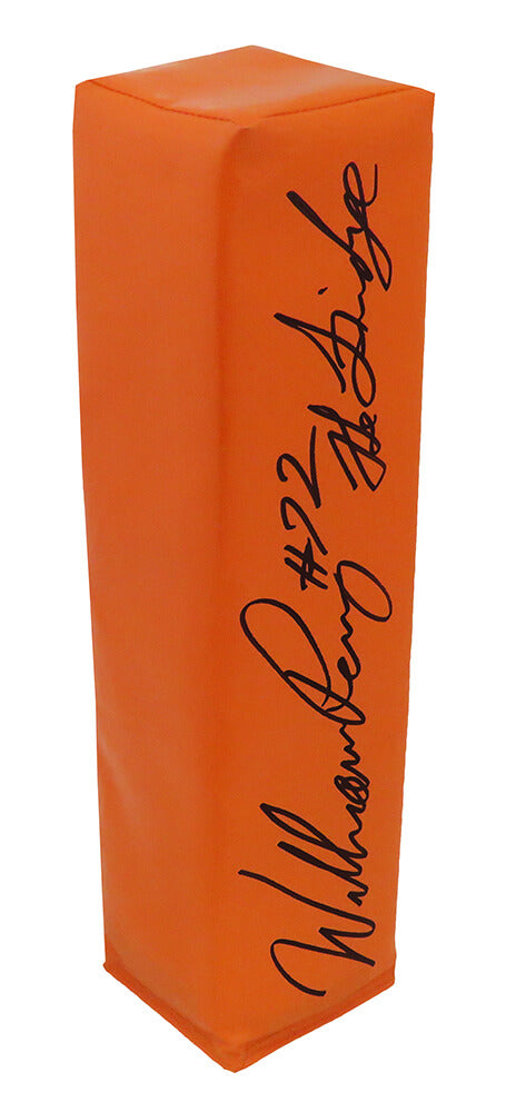 William Perry Signed Orange Endzone Pylon w/The Fridge - PERPYL301 - William Perry Signed Orange Endzone Pylon w/The Fridge product image