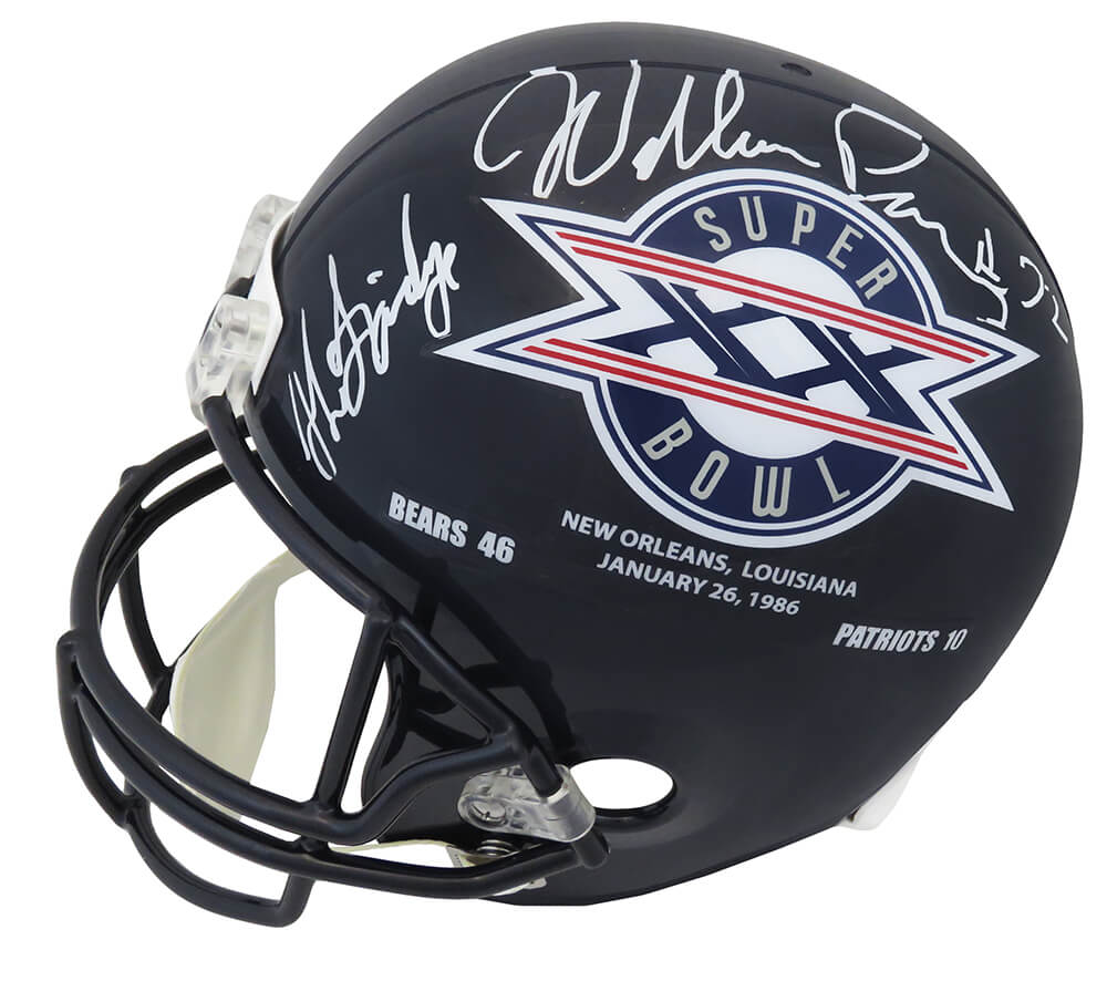 William Perry Signed Chicago Bears SB XX Champs Logo Riddell Full Size Replica Helmet w/The Fridge - PERREP305 - William Perry Signed Chicago Bears SB XX Champs Logo Riddell Full Size Replica Helmet w/The Fridge product image
