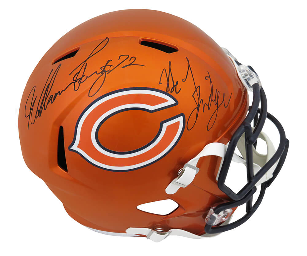 William Perry Signed Chicago Bears FLASH Riddell Full Size Speed Replica Helmet w/The Fridge - PERREP307 - William Perry Signed Chicago Bears FLASH Riddell Full Size Speed Replica Helmet w/The Fridge product image