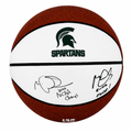 Mateen Cleaves & Morris Peterson Dual Signed Michigan State Logo Brands White Logo Basketball w/2000 Champs. Final 4 MOP - PETBSK210 - Mateen Cleaves & Morris Peterson Dual Signed Michigan State Logo Brands White Logo Basketball w/2000 Champs. Final 4 MOP product image
