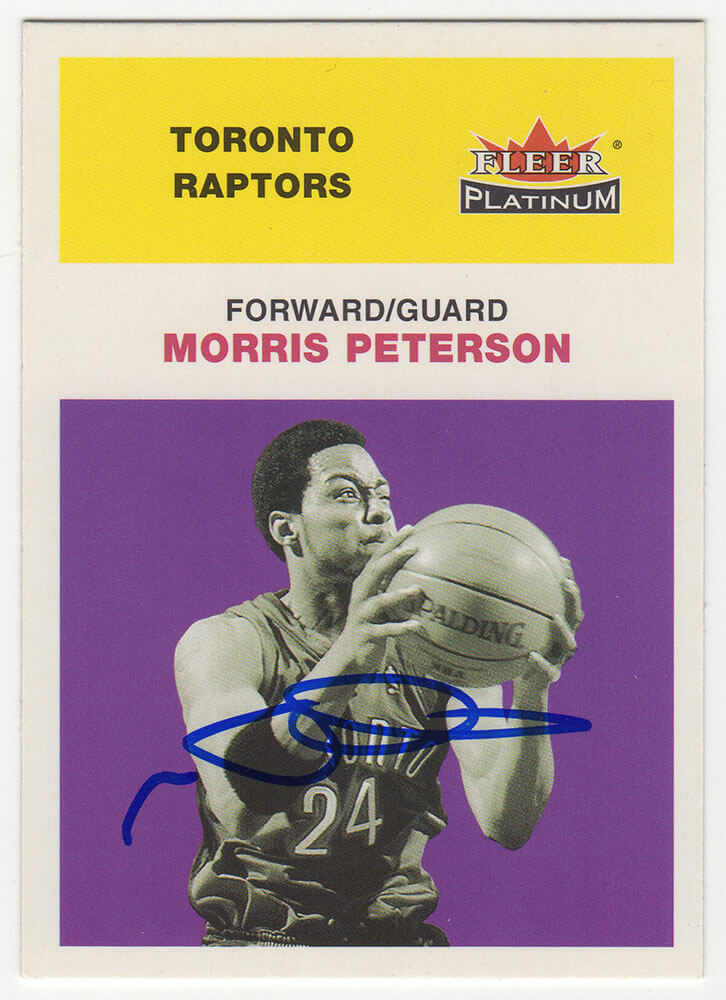 Morris Peterson Signed Toronto Raptors 2001 Fleer Platinum Basketball Trading Card #107 - PETCAR200 - Morris Peterson Signed Toronto Raptors 2001 Fleer Platinum Basketball Trading Card #107 product image