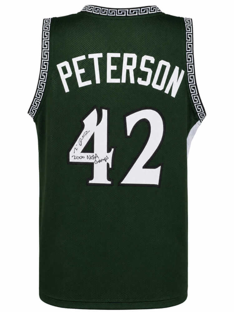 Morris Peterson Signed Green Custom College Basketball Jersey w/2000 NCAA Champs - PETJRY200 - Morris Peterson Signed Green Custom College Basketball Jersey w/2000 NCAA Champs product image