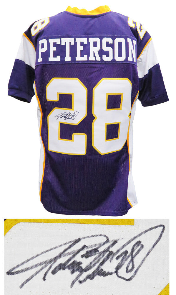 Adrian Peterson Signed Purple Custom Football Jersey - PETJRY300 - Adrian Peterson Signed Purple Custom Football Jersey product image