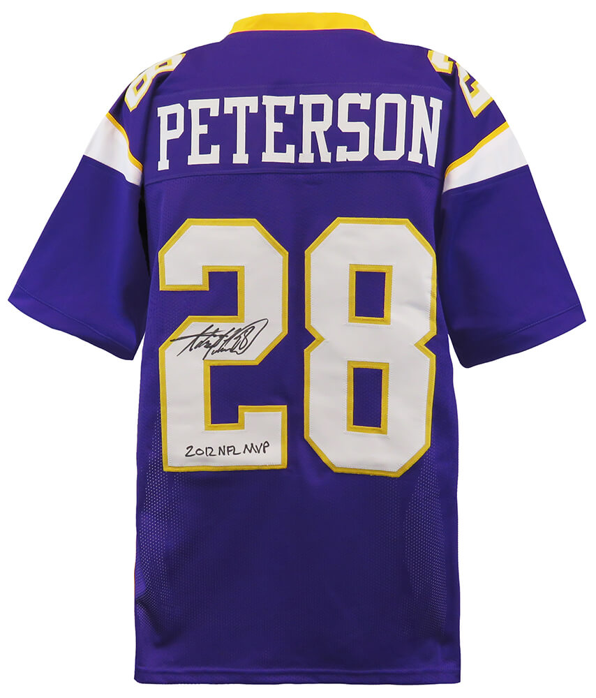 Adrian Peterson Signed Purple Custom Football Jersey w/2012 NFL MVP - PETJRY302 - Adrian Peterson Signed Purple Custom Football Jersey w/2012 NFL MVP product image