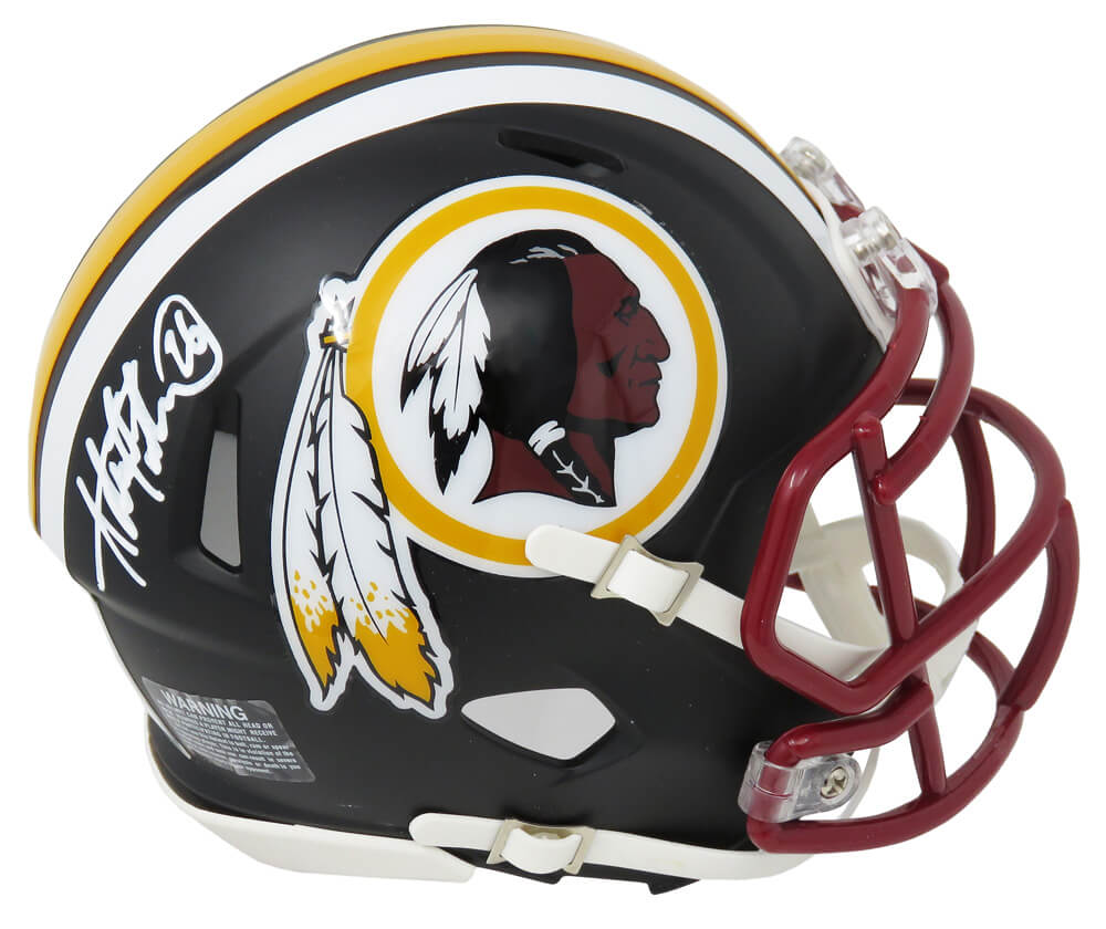 Adrian Peterson Signed Washington Redskins Flat Black Matte Riddell Speed Mini Helmet - PETMIN302 - Adrian Peterson Signed Washington Redskins Flat Black Matte Riddell Speed Mini Helmet product image