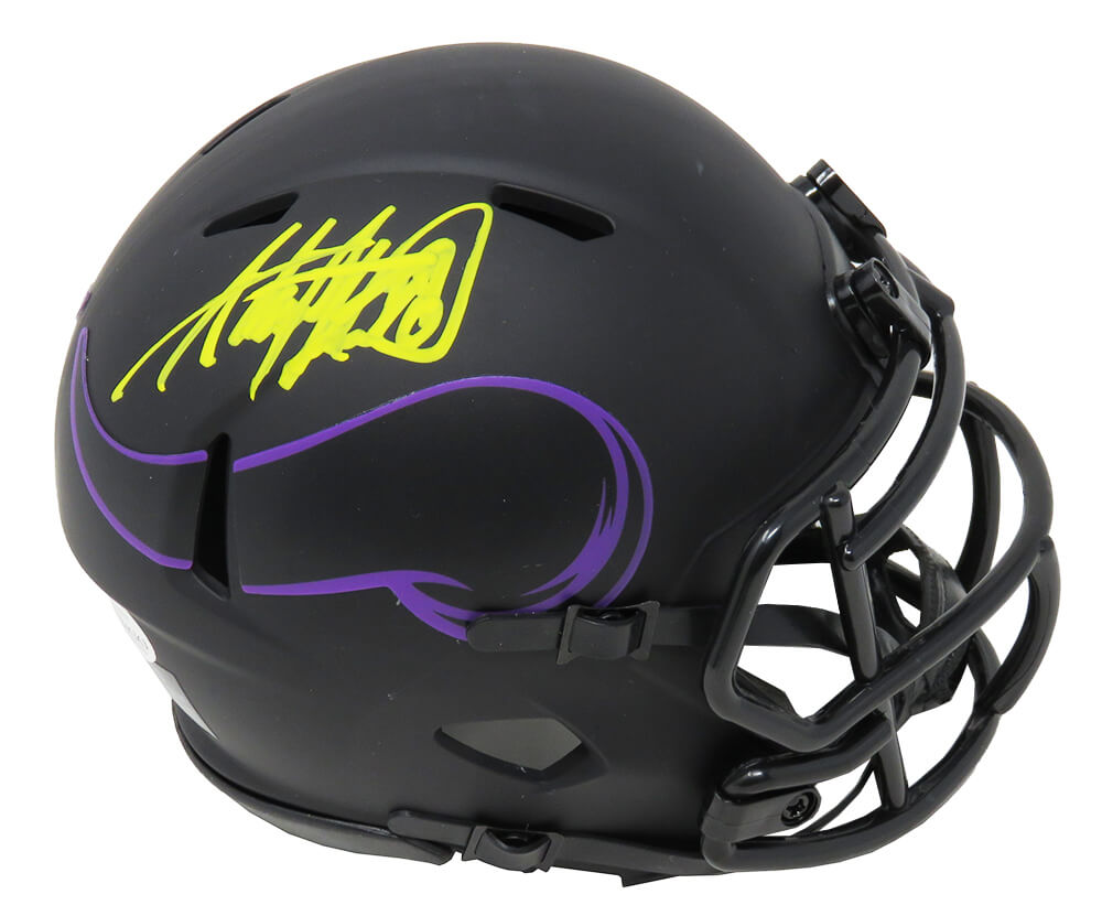 Adrian Peterson Signed Minnesota Vikings Eclipse Black Matte Riddell Speed Mini Helmet (Beckett) - PETMIN304 - Adrian Peterson Signed Minnesota Vikings Eclipse Black Matte Riddell Speed Mini Helmet (Beckett) product image