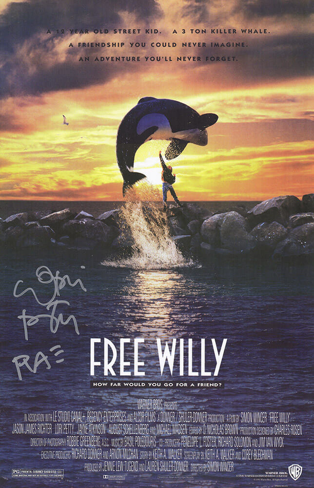Lori Petty Signed Free Willy 11x17 Movie Poster w/Rae - PETPST505 - Lori Petty Signed Free Willy 11x17 Movie Poster w/Rae product image