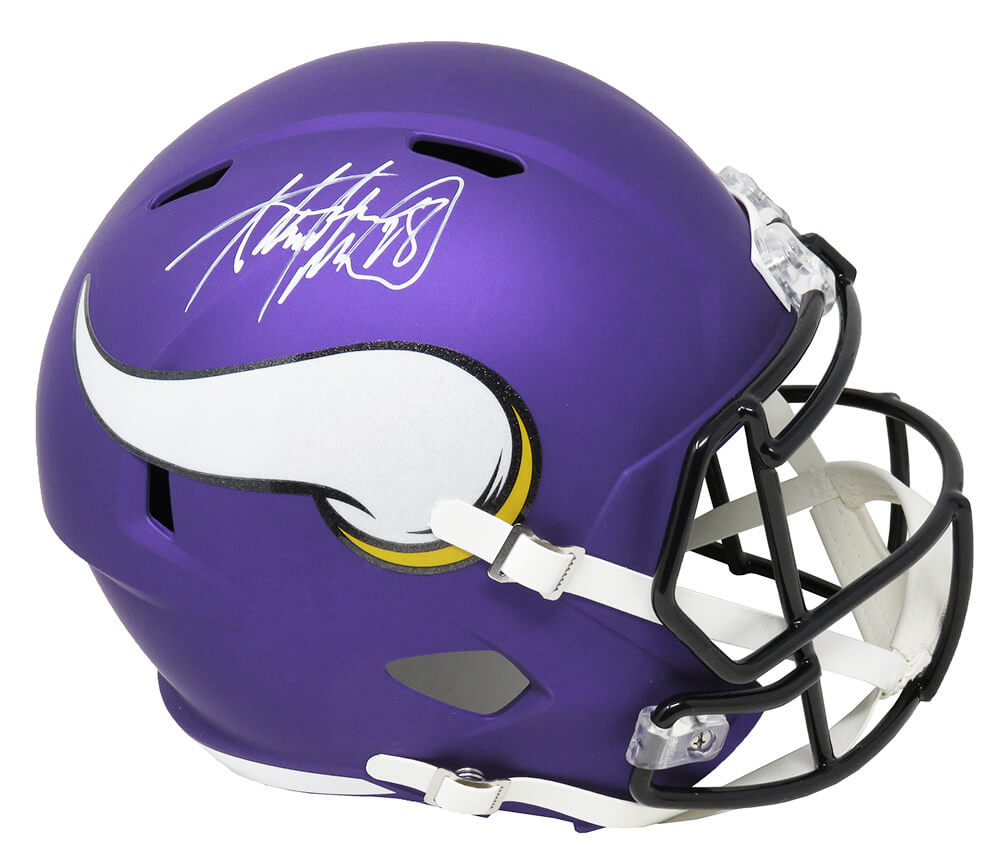 Adrian Peterson Signed Minnesota Vikings Riddell Full Size Speed Replica Helmet (In White Paint) - PETREP304 - Adrian Peterson Signed Minnesota Vikings Riddell Full Size Speed Replica Helmet (In White Paint) product image