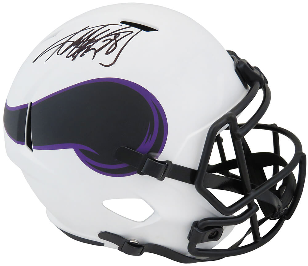 Adrian Peterson Signed Minnesota Vikings Lunar Eclipse White Matte Riddell Full Size Speed Replica Helmet - PETREP307 - Adrian Peterson Signed Minnesota Vikings Lunar Eclipse White Matte Riddell Full Size Speed Replica Helmet product image