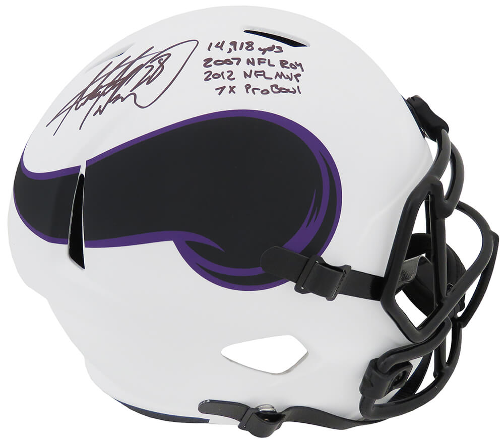Adrian Peterson Signed Minnesota Vikings Lunar Eclipse Riddell Full Size Speed Replica Helmet w/4 Inscriptions - PETREP311 - Adrian Peterson Signed Minnesota Vikings Lunar Eclipse Riddell Full Size Speed Replica Helmet w/4 Inscriptions product image