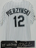 A.J. Pierzynski Signed White Sox White Pinstripe Replica Jersey w/05 WS Champs - PIEJRY100 - A.J. Pierzynski Signed White Sox White Pinstripe Replica Jersey w/05 WS Champs product image