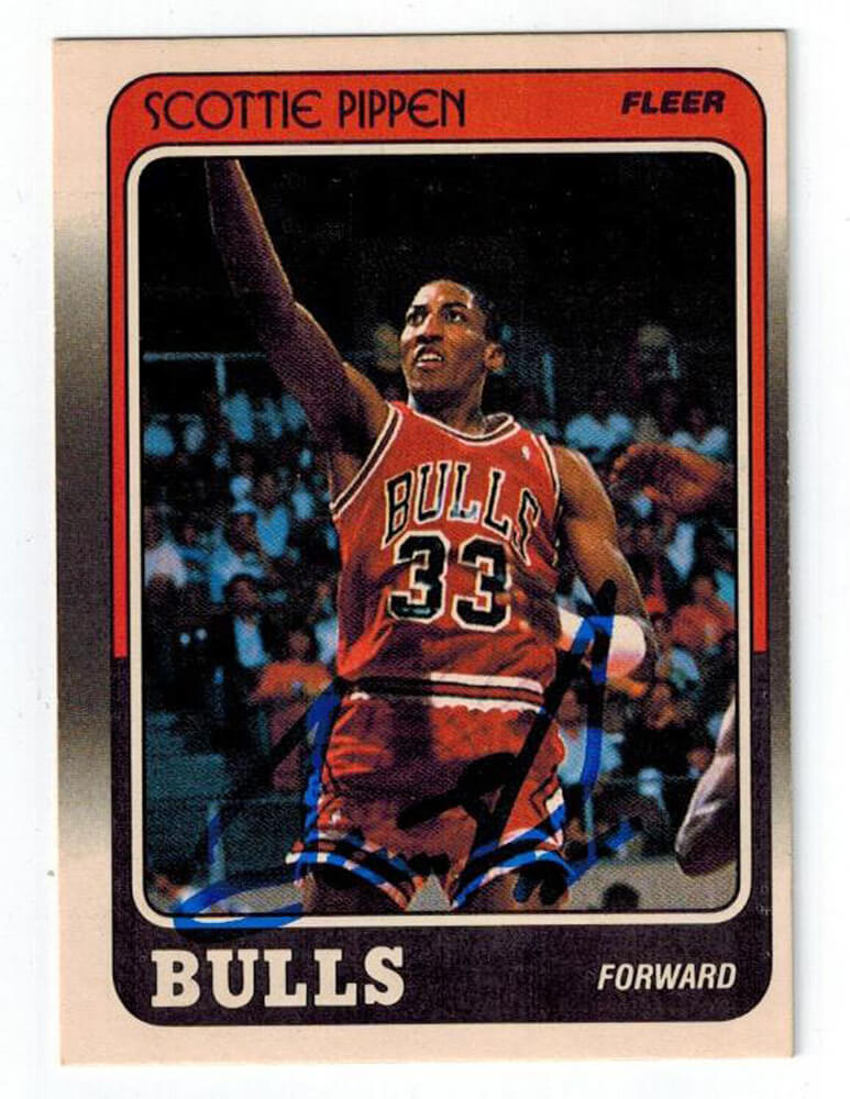 Scottie Pippen Signed Bulls 1988 Fleer Rookie Card #20 - PIPCAR201 - Scottie Pippen Signed Bulls 1988 Fleer Rookie Card #20 product image