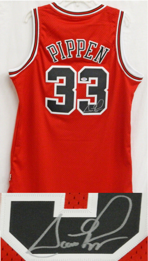 Scottie Pippen Signed Bulls Adidas Premier Red Jersey - PIPJRY200 - Scottie Pippen Signed Bulls Adidas Premier Red Jersey product image
