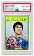 Jim Plunkett Signed New England Patriots 1972 Topps Rookie Card #65 - (PSA/DNA / Auto Grade 10) - PLUCAR304 - Jim Plunkett Signed New England Patriots 1972 Topps Rookie Card #65 - (PSA/DNA / Auto Grade 10) product image
