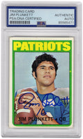 Jim Plunkett Signed Patriots 1972 Topps Rookie Football Card #65 - (PSA Encapsulated) - PLUCAR306 - Jim Plunkett Signed Patriots 1972 Topps Rookie Football Card #65 - (PSA Encapsulated) product image