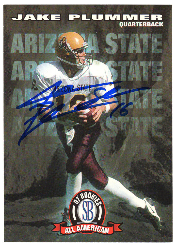 Jake Plummer Signed Arizona State 1997 SB All American Rookie Football Trading Card #94 w/Snake - PLUCAR323 - Jake Plummer Signed Arizona State 1997 SB All American Rookie Football Trading Card #94 w/Snake product image